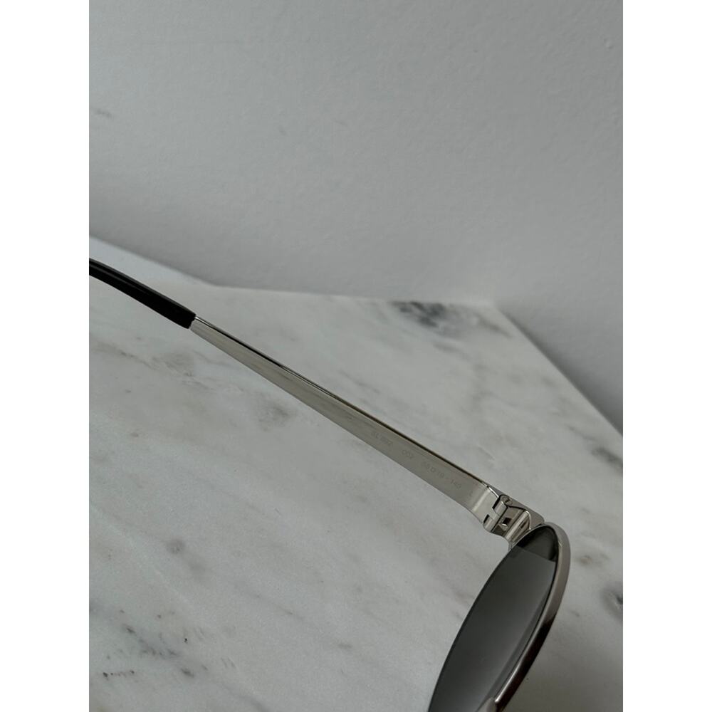 NEW Saint Laurent SL692 Oval Metal Sunglasses in Silver - Picture 6 of 6